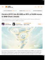 Circle’s USYC hits $2.68B as 95% of AUM moves to BNB Chain: Details - AMBCrypto