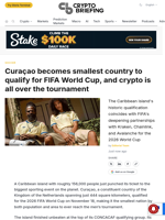 Curaçao becomes smallest country to qualify for FIFA World Cup, and crypto is all over the tournament