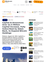 Capital B Announces Over $2.5 Million Capital Increase, Fully Subscribed by Adam Back, to Expand Bitcoin Holdings – News Bytes Bitcoin News