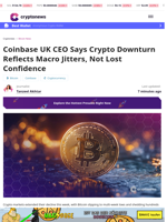 Coinbase UK CEO Says Crypto Downturn Reflects Macro Jitters