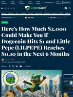 Here's How Much $2,000 Could Make You if Dogecoin Hits $1 and Little Pepe (LILPEPE) Reaches $0.10 in the Next 6 Months - Crypto Daily