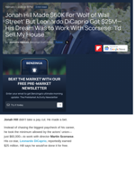 Jonah Hill Made $60K For 'Wolf of Wall Street' But Leonardo DiCaprio Got $25M—His Dream Was to Work With Scorsese: 'I'd Sell My House…'  - Benzinga