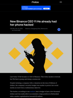 New Binance CEO Yi He already had her phone hacked | Protos