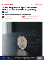Israeli Regulators Approve Shekel Stablecoin in Notable Regulatory Signal - Coinspeaker
