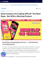 Early Investors Are Calling $MCLIP ‘The Next Pepe… But With a Working Product