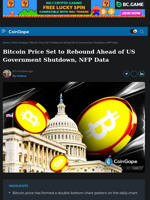 Bitcoin Price Set to Rebound Ahead of US Government Shutdown, NFP Data