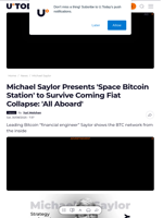Michael Saylor Presents 'Space Bitcoin Station' to Survive Coming Fiat Collapse: 'All Aboard' - U.Today