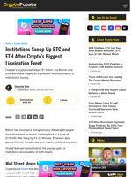 Institutions Scoop Up BTC and ETH After Crypto's Biggest Liquidation Event