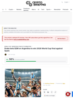 Drake bets $2M on Argentina to win 2026 World Cup final against Spain