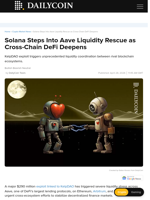 Solana Steps Into Aave Liquidity Rescue as Cross-Chain DeFi Deepens - DailyCoin