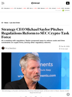 Strategy CEO Michael Saylor Pitches Regulations Reform to SEC Crypto Task Force - Decrypt