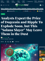 Analysts Expect the Price of Dogecoin and Ripple To Explode Soon, but This 