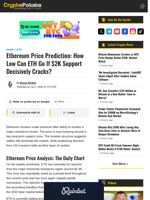 Ethereum Price Prediction: How Low Can ETH Go If $2K Support Decisively Cracks?