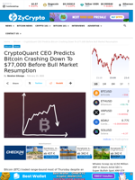 CryptoQuant CEO Predicts Bitcoin Crashing Down To $77,000 Before Bull Market Resumption ⋆ ZyCrypto