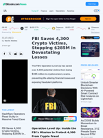 FBI Saves 4,300 Crypto Victims, Stopping $285M in Devastating Losses – Featured Bitcoin News