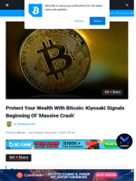 Protect Your Wealth With Bitcoin: Kiyosaki Signals Beginning Of 'Massive Crash'