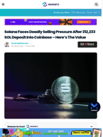 Solana Faces Deadly Selling Pressure After 312,233 SOL Deposit Into Coinbase - Here’s The Value