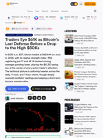 Traders Eye $61K as Bitcoin's Last Defense Before a Drop to the High $50Ks