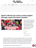 Spain's World Cup victory sends ripples through crypto fan token markets