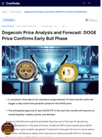 Dogecoin Price Analysis and Forecast: DOGE Price Confirms Early Bull Phase