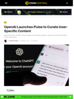 OpenAI Launches Pulse to Curate User-Specific Content - CoinCentral