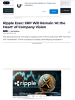 Ripple Exec: XRP Will Remain 'At the Heart' of Company Vision - U.Today