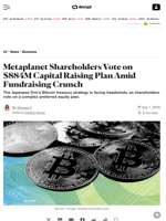 Metaplanet Shareholders Vote on $884M Capital Raising Plan Amid Fundraising Crunch - Decrypt