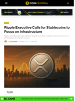 Ripple Executive Calls for Stablecoins to Focus on Infrastructure