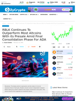 RBLK Continues To Outperform Most Altcoins With its Presale Amid Final Consolidation Phase For ADA