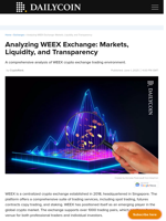 Analyzing WEEX Exchange: Markets, Liquidity, and Transparency - DailyCoin