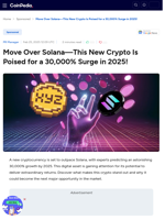 Move Over Solana—This New Crypto Is Poised for a 30,000% Surge in 2025!