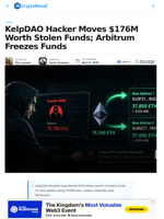 KelpDAO Hacker Moves $176M Worth Stolen Funds