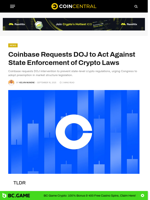 Coinbase Requests DOJ to Act Against State Enforcement of crypto