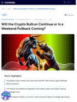 Will the Crypto Bullrun Continue or Is a Weekend Pullback Coming?