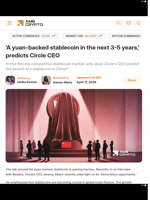 'A yuan-backed stablecoin in the next 3-5 years,' predicts Circle CEO  - AMBCrypto