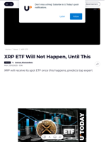 XRP ETF Will Not Happen, Until This - U.Today