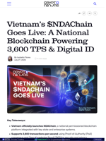 Vietnam’s $NDAChain Goes Live: A National Blockchain Powering 3,600 TPS & Digital ID