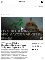 NYC Mayor, US Gov Shutdown Markets + Casey Craig from Euphoria_Fi! - Decrypt