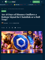 Chainlink Price: 18 Days of Binance Outflows, Bottom or Trap?