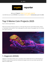 Top 5 Meme Coin Projects 2025