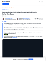 Modi's Government Member Jailed In Indian Bitcoin Scam