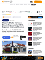 Steak 'n Shake Increases Bitcoin Exposure to $10M, Expands Strategic Reserve – News Bytes Bitcoin News