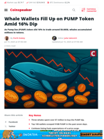 Whale Wallets Fill Up on PUMP Token Amid 16% Dip - Coinspeaker