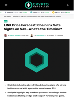LINK Price Forecast: Chainlink Sets Sights on $32—What’s the Timeline? - Crypto News Flash