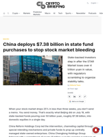 China deploys $7.38 billion in state fund purchases to stop stock market bleeding