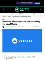 OpenSea Introduces SEA Token Airdrop for Loyal Users - Crypto News Flash
