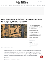 Dell forecasts AI inference token demand to surge 3,400% by 2030