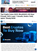 Top Crypto Coins 2025: BlockDAG’s 48-Hour Presale, SUI’s Layer 1 Growth, Ondo’s Yield, Aptos’ Steady Build 