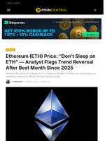 Ethereum (ETH) Price: "Don't Sleep on ETH" — Analyst Flags Trend Reversal After Best Month Since 2025 - CoinCentral