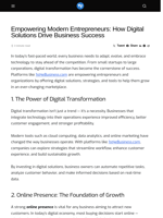 Empowering Modern Entrepreneurs: How Digital Solutions Drive Business Success - Visionary Financial